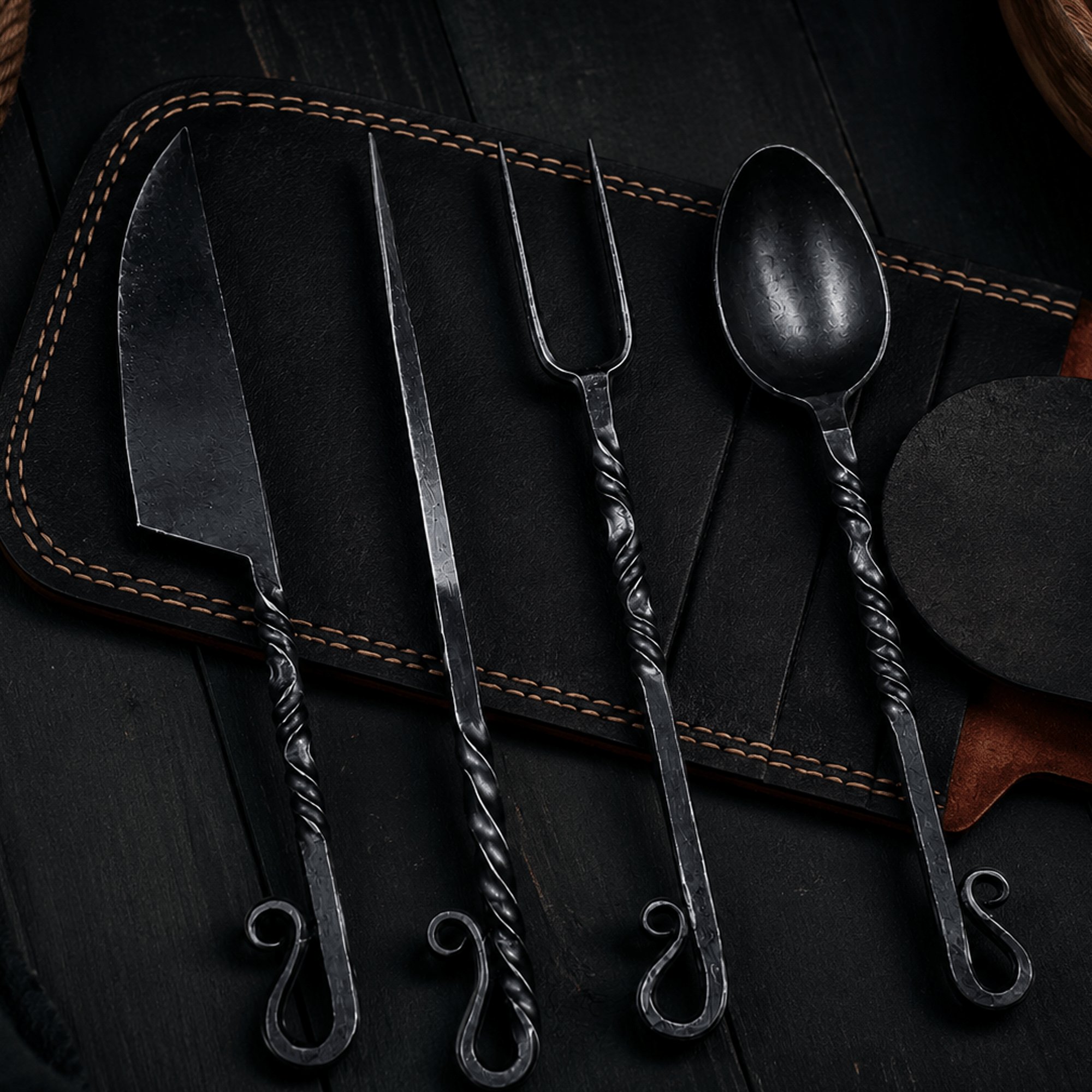 Forged Norse Cutlery Set | Stainless Steel & Larger Size