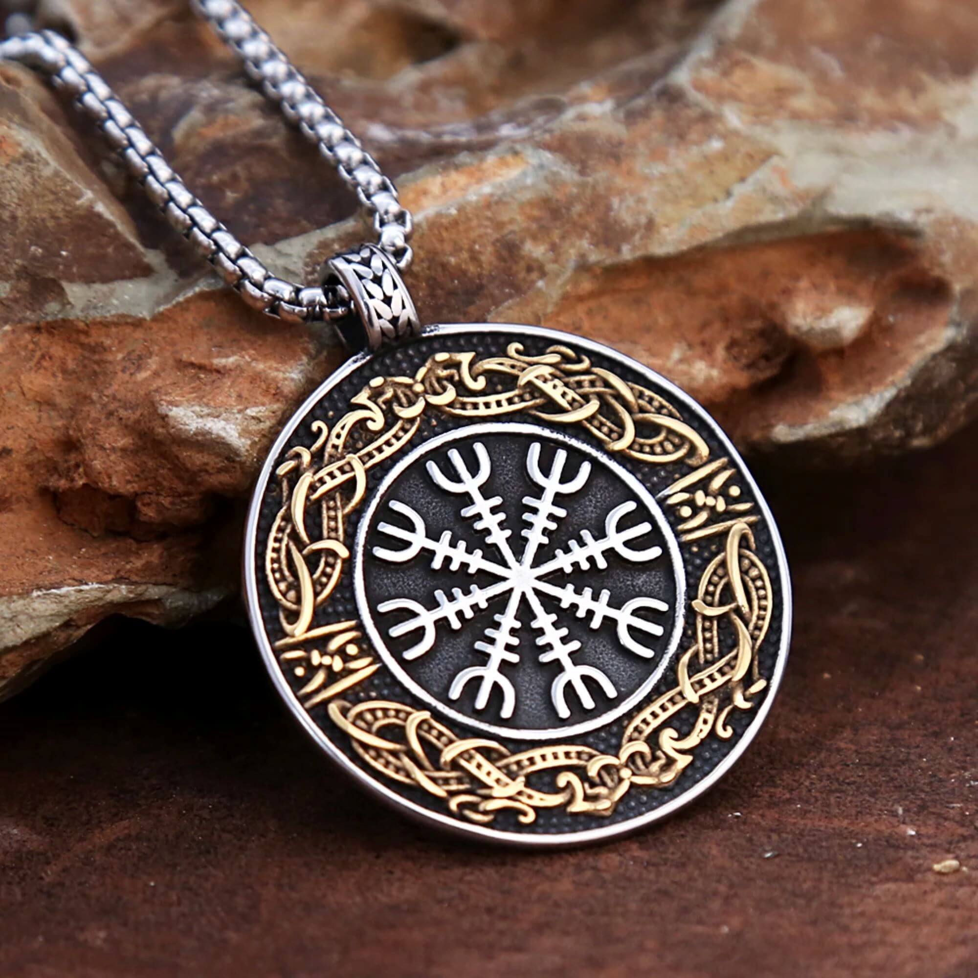 Knotwork And Helm Of Awe Necklace