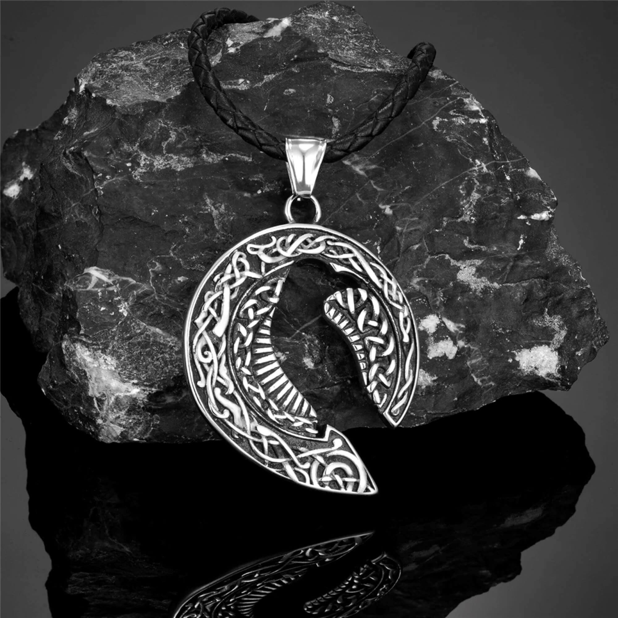 Odin's Raven And Knotwork Necklace