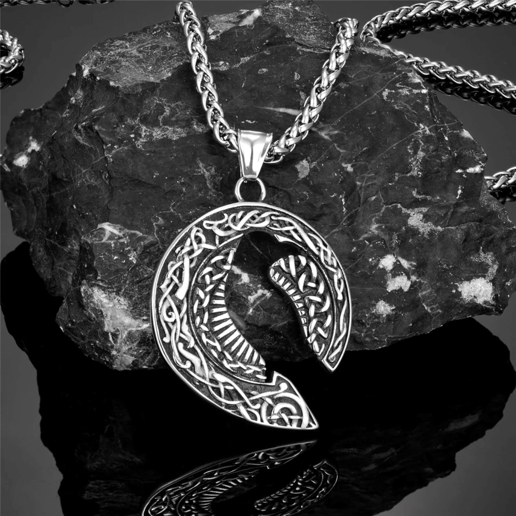 Odin's Raven And Knotwork Necklace