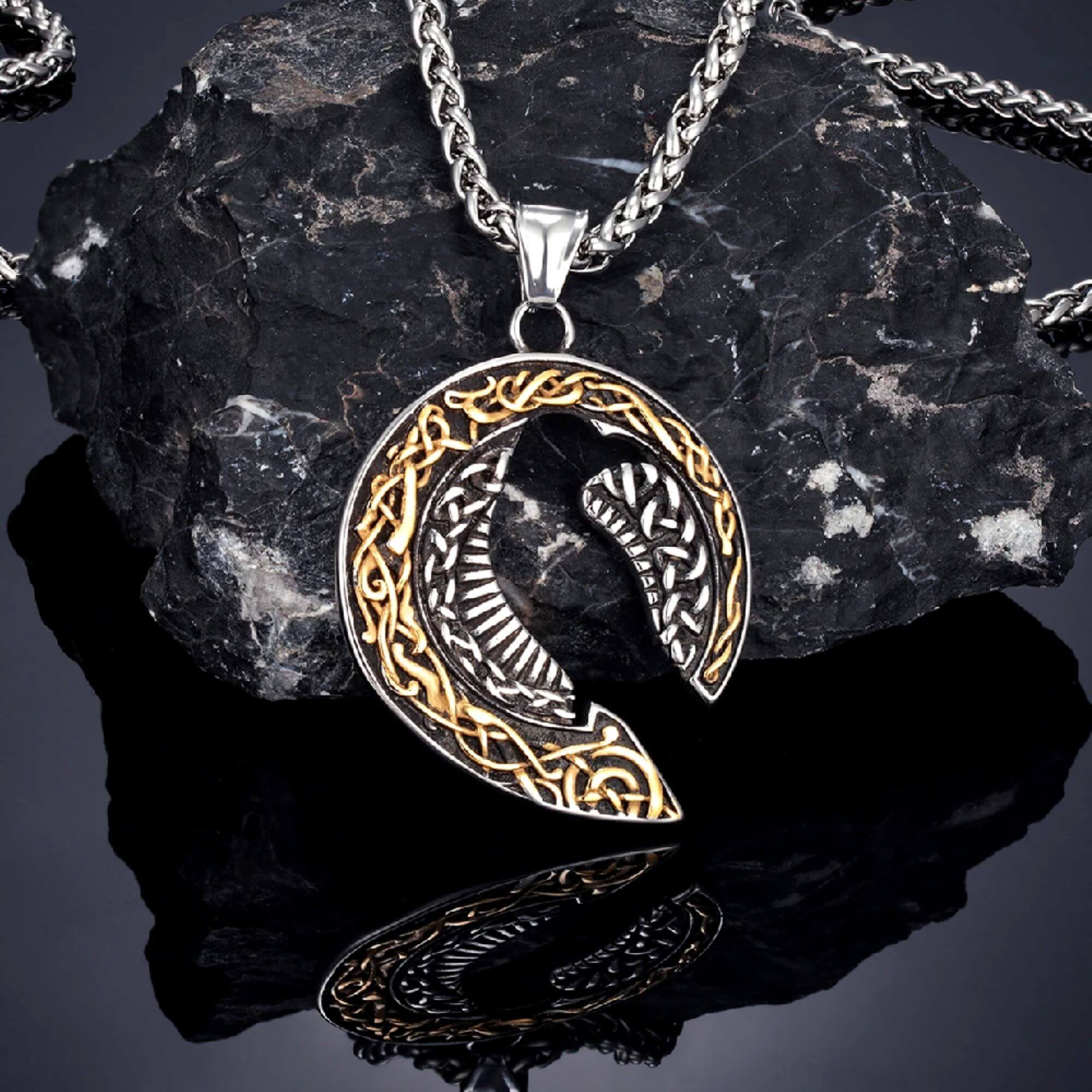 Odin's Raven And Knotwork Necklace