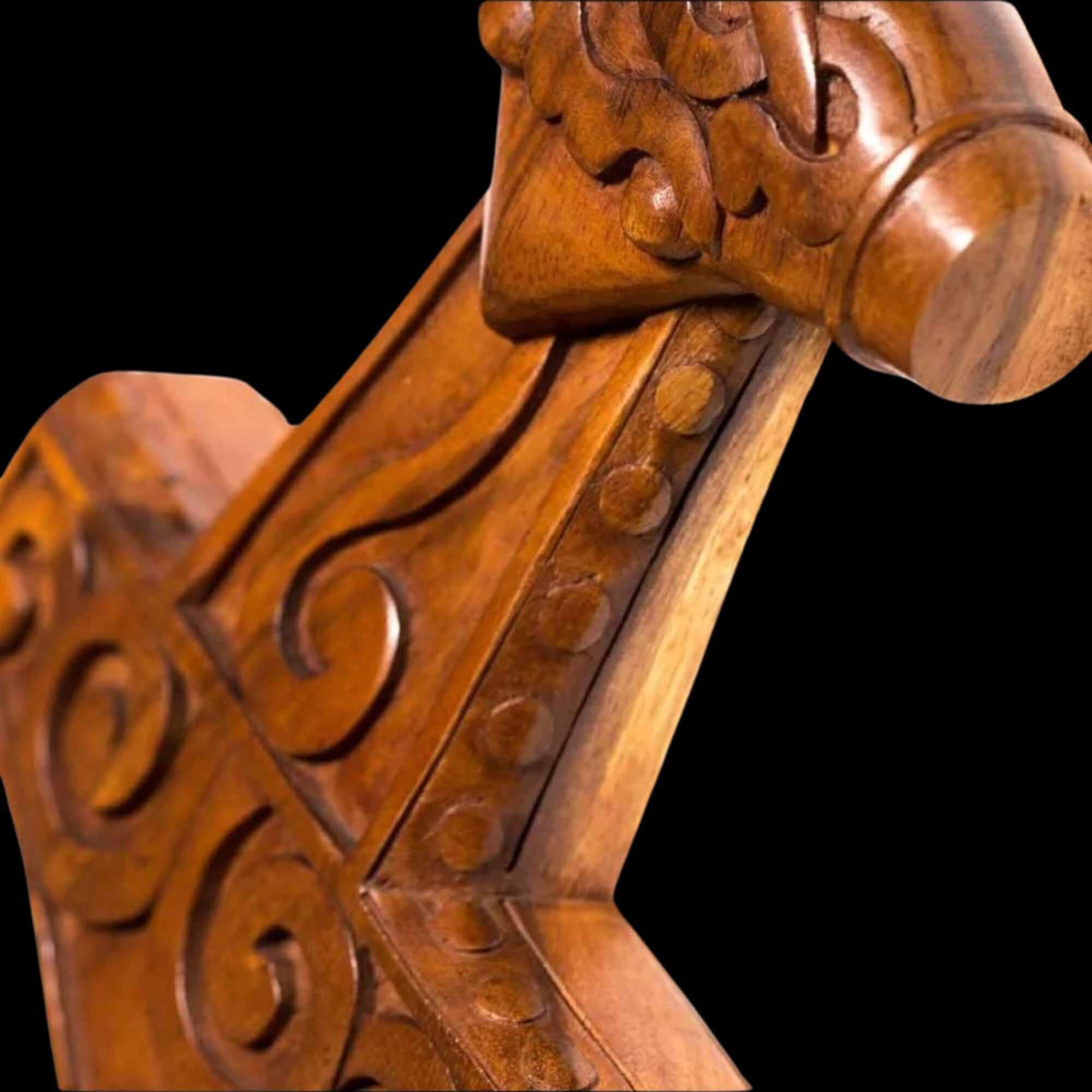 Hand Carved Wooden Mjölnir