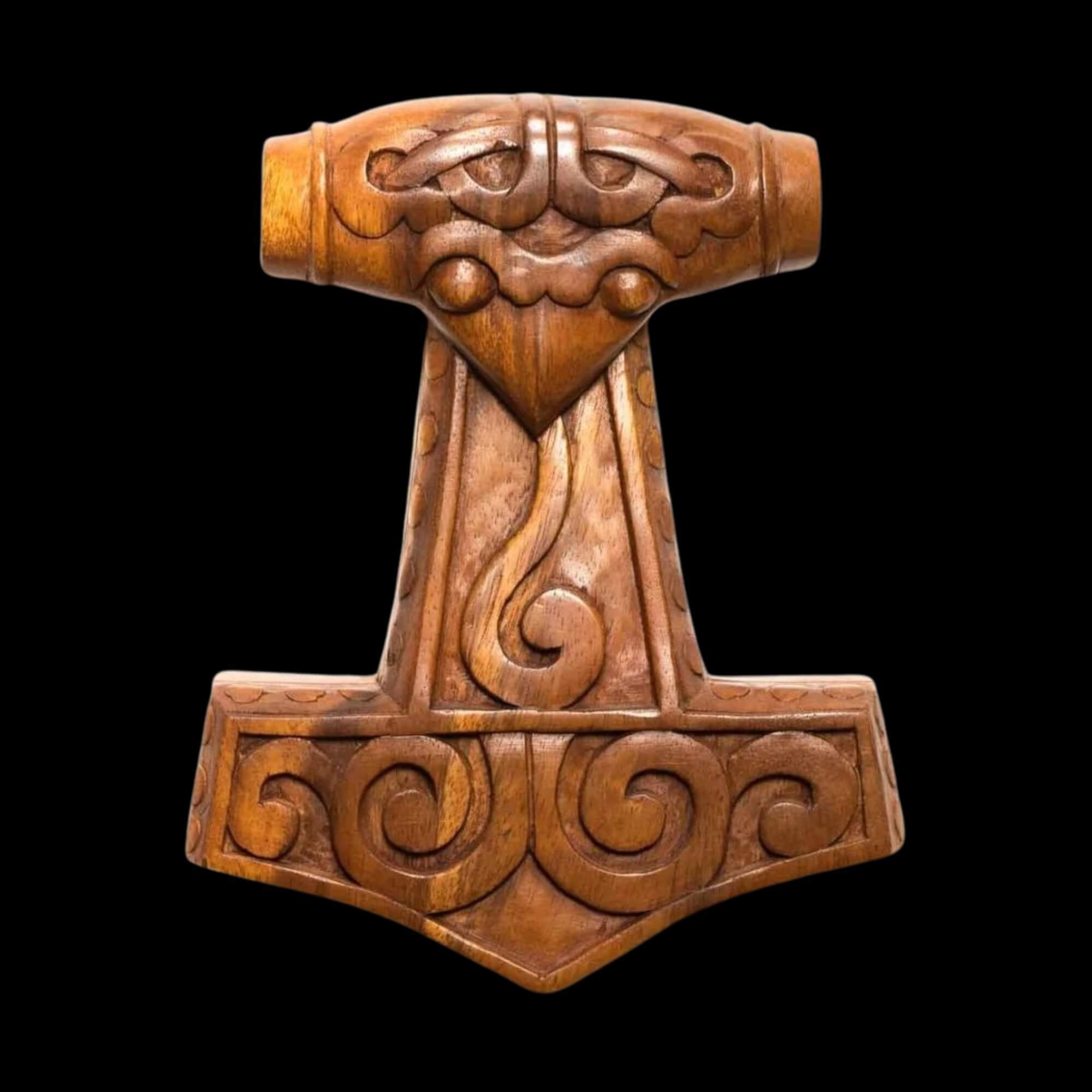 Hand Carved Wooden Mjölnir