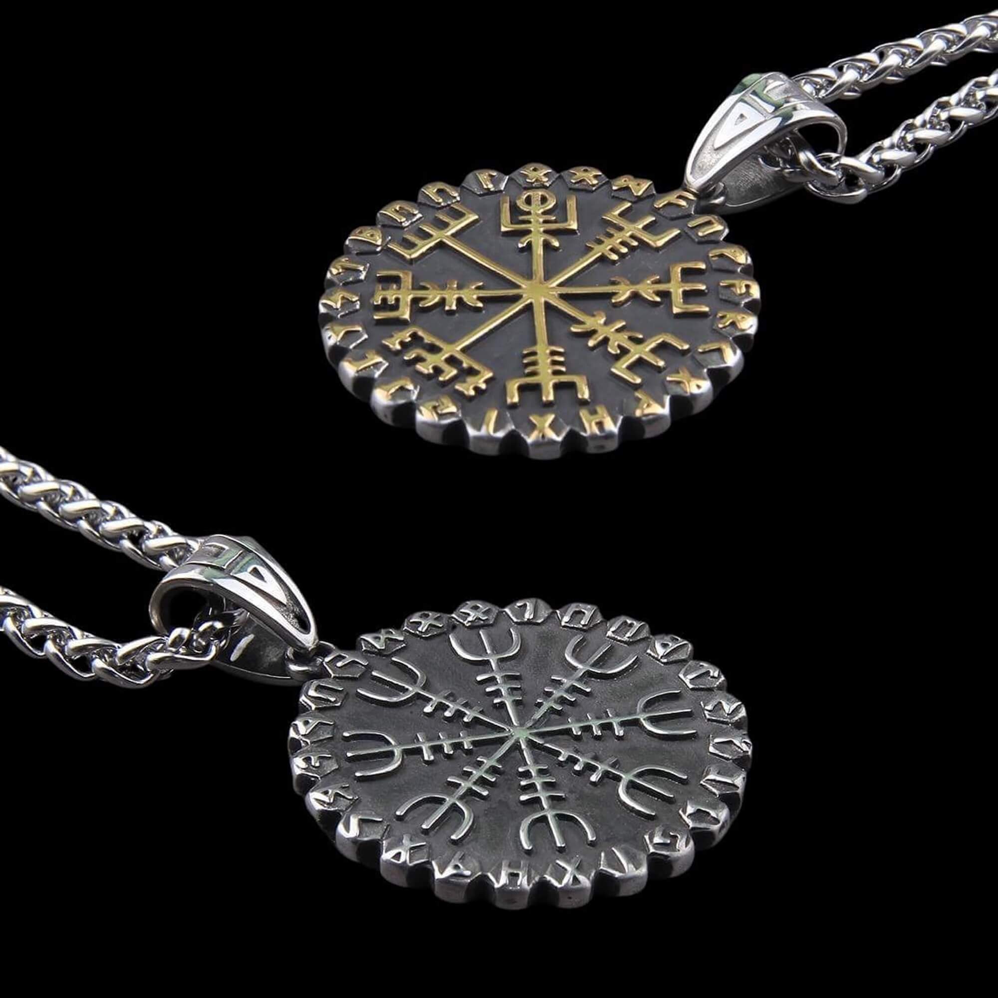 Vegvísir and Helm of Awe Necklace