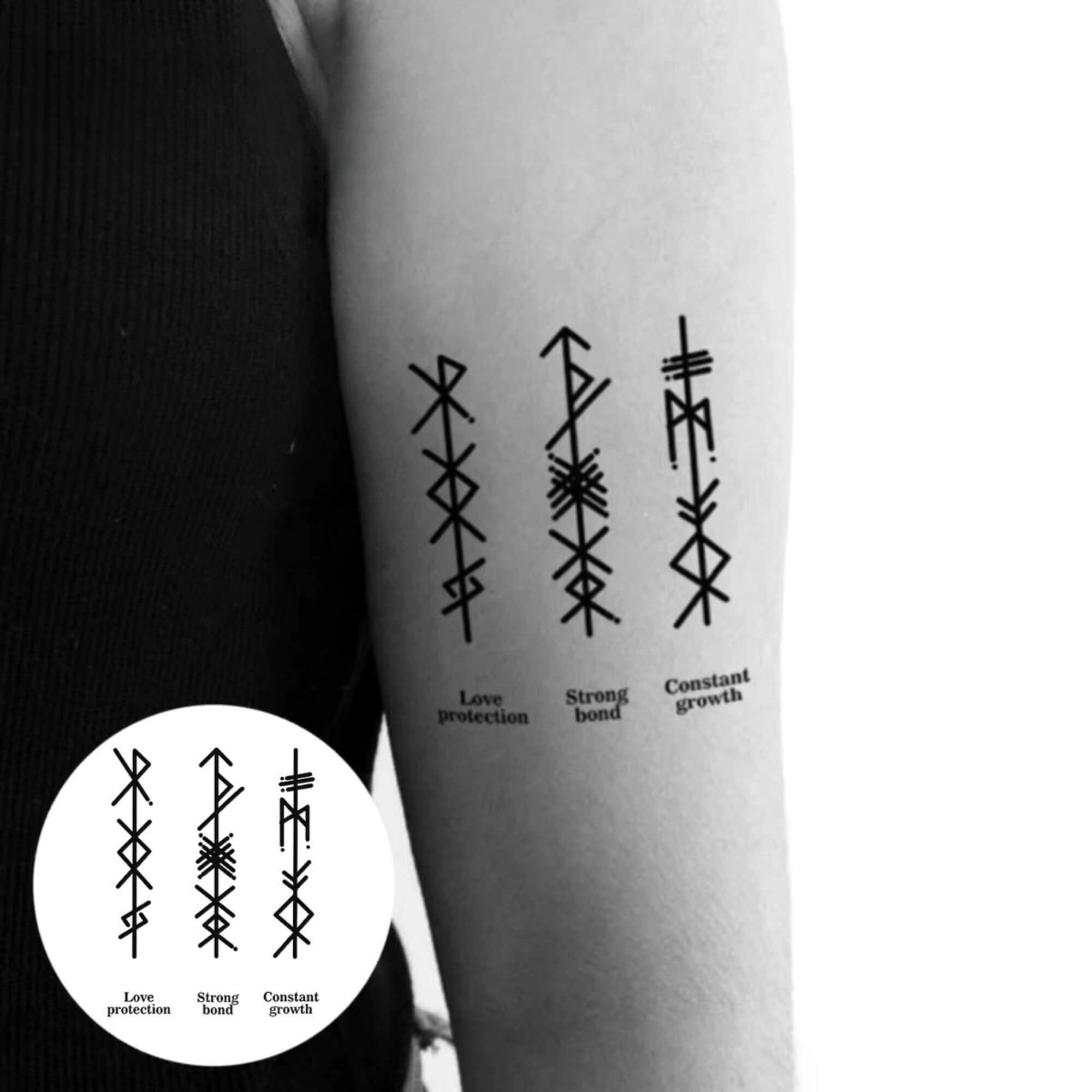 Norse Runes Temporary Tattoo