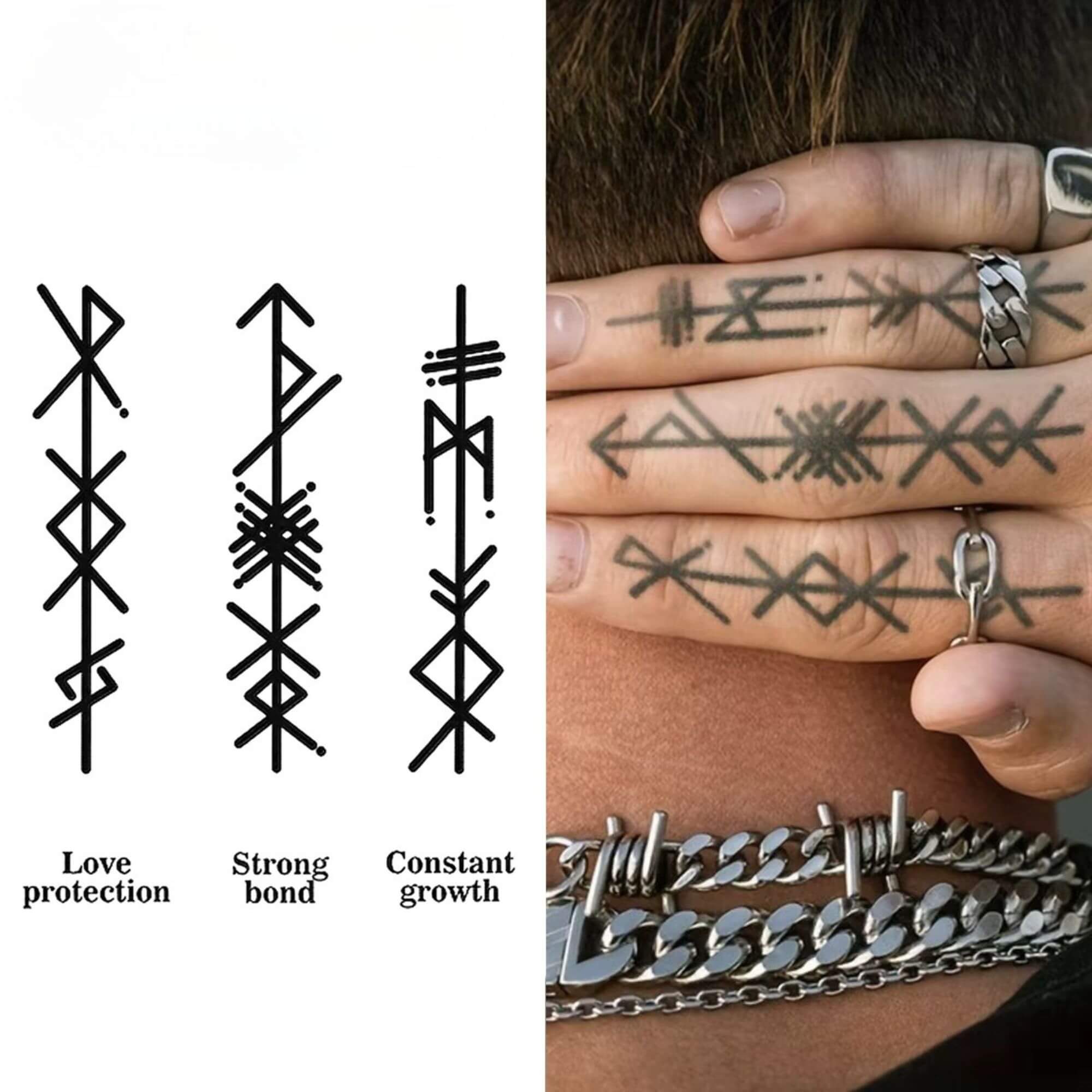 Norse Runes Temporary Tattoo
