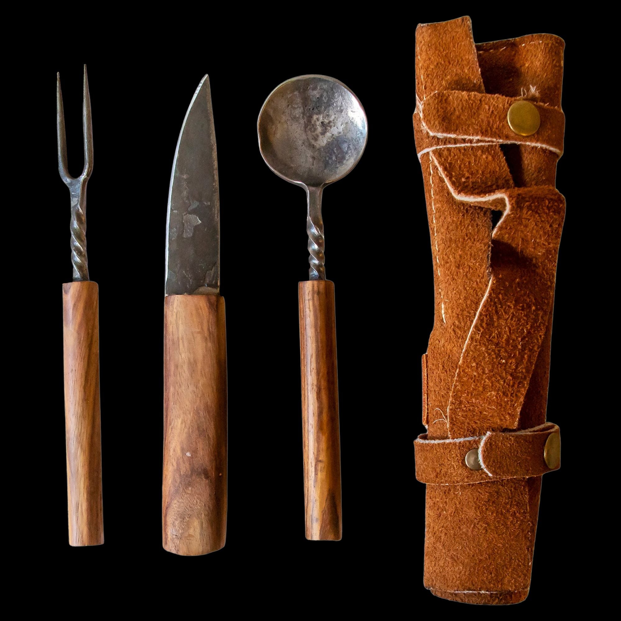 Handmade Wood and Steel Cutlery Set