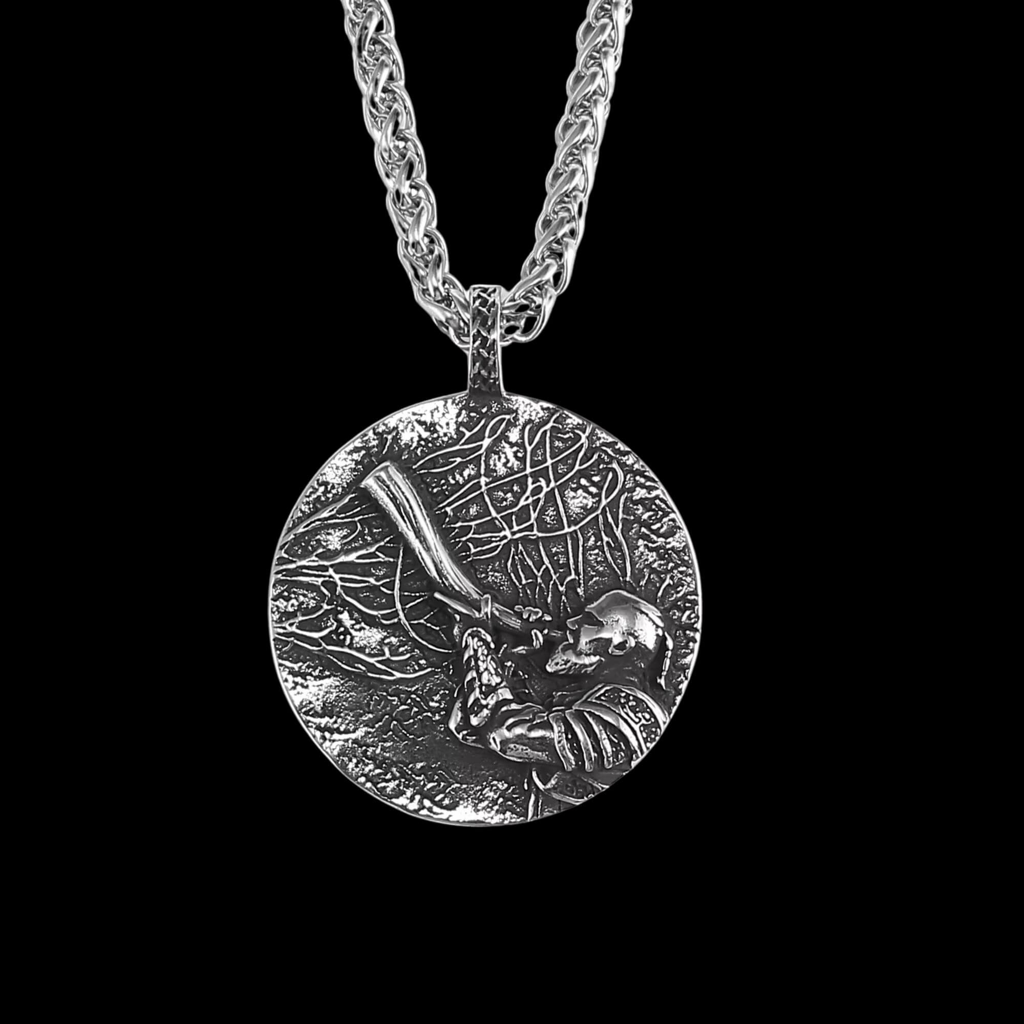Viking Warrior With Horn Necklace