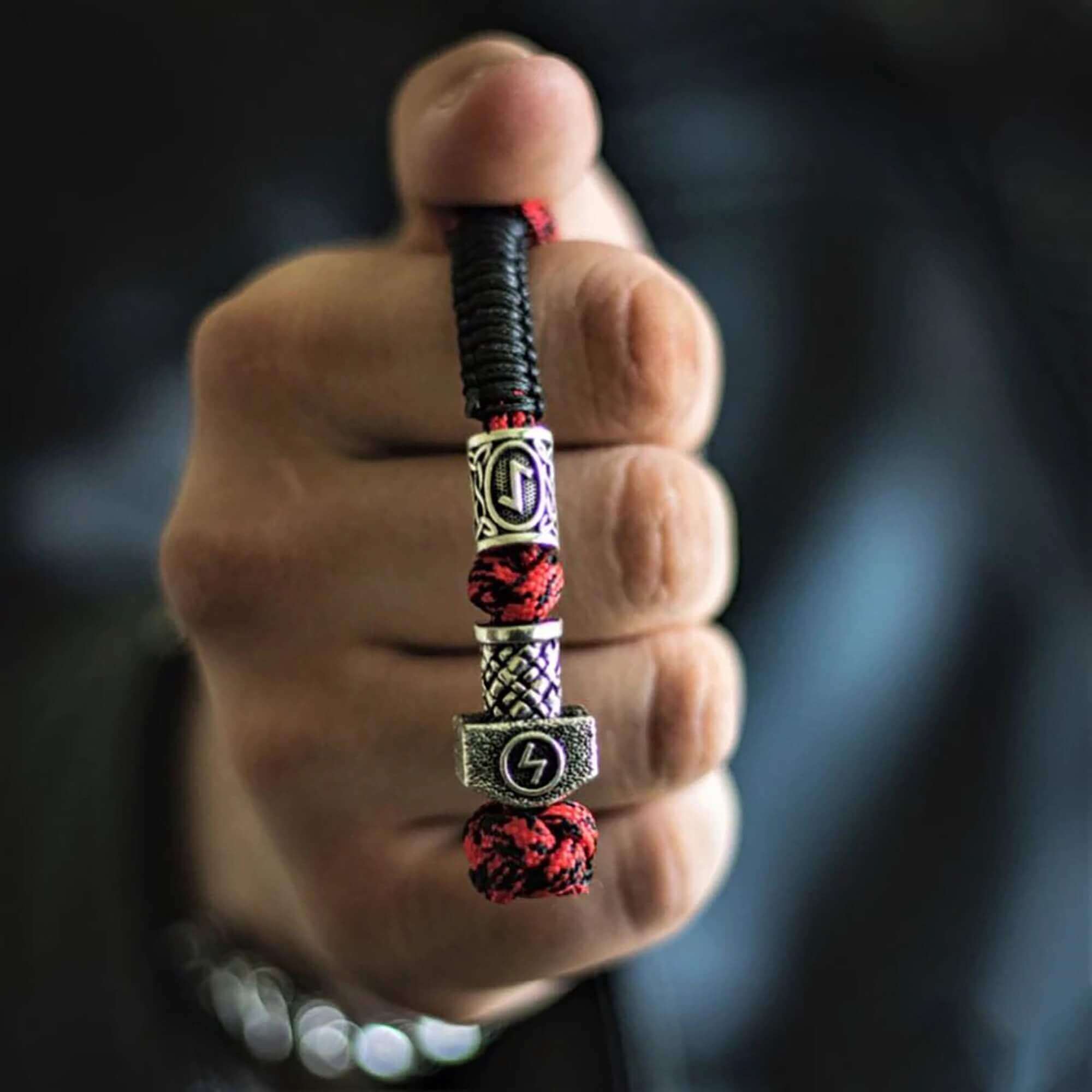 Handmade Thor's Hammer Paracord Keychain