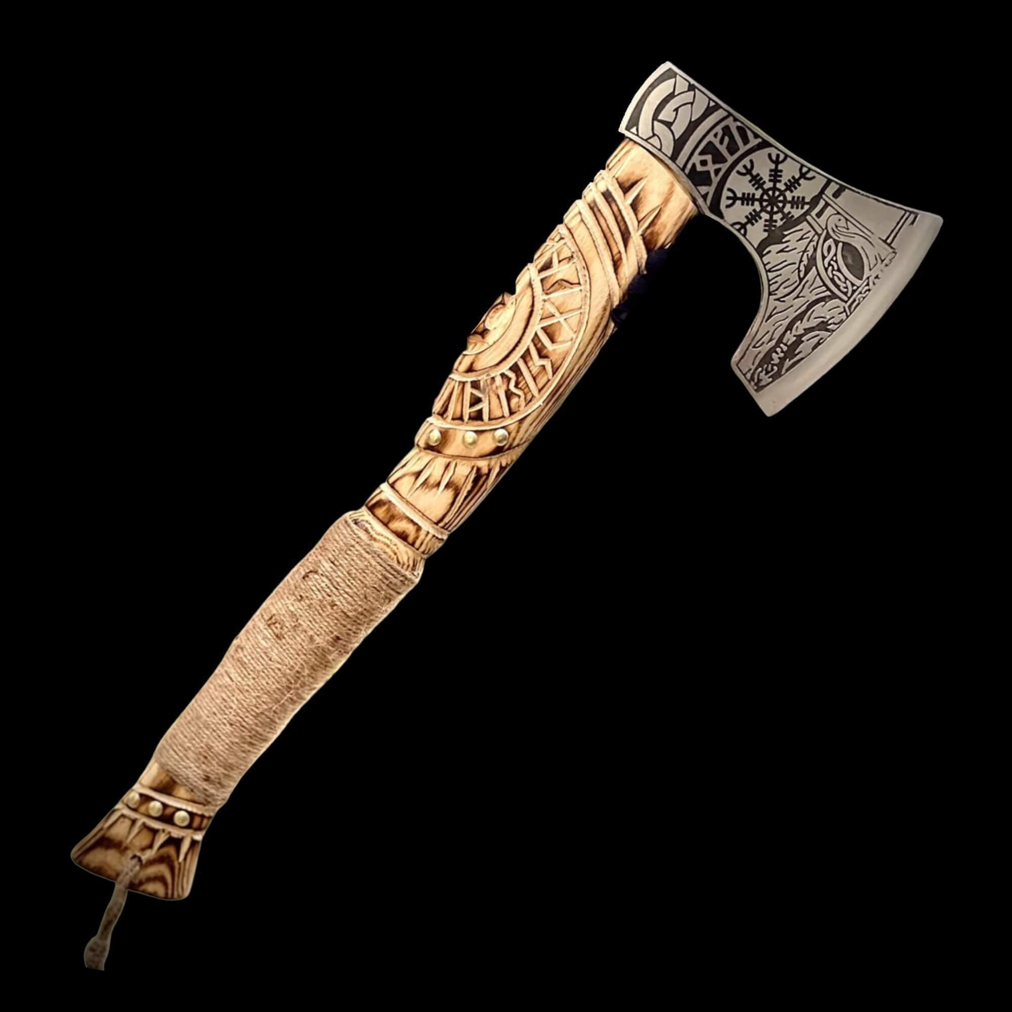 Triple Horns of Odin, Viking outlet axe with rune handle