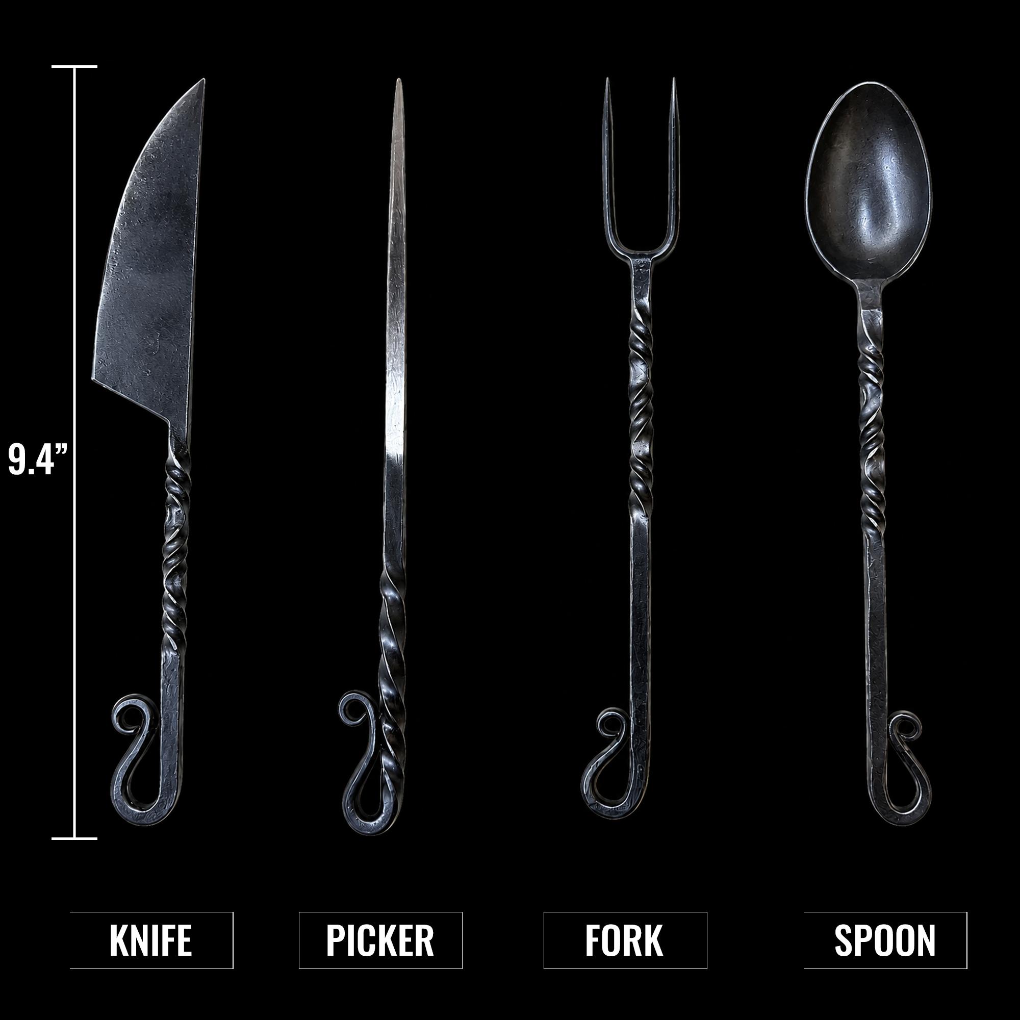 Forged Norse Cutlery Set | Stainless Steel & Larger Size