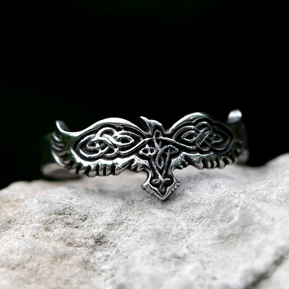 Norse Raven Viking Ring