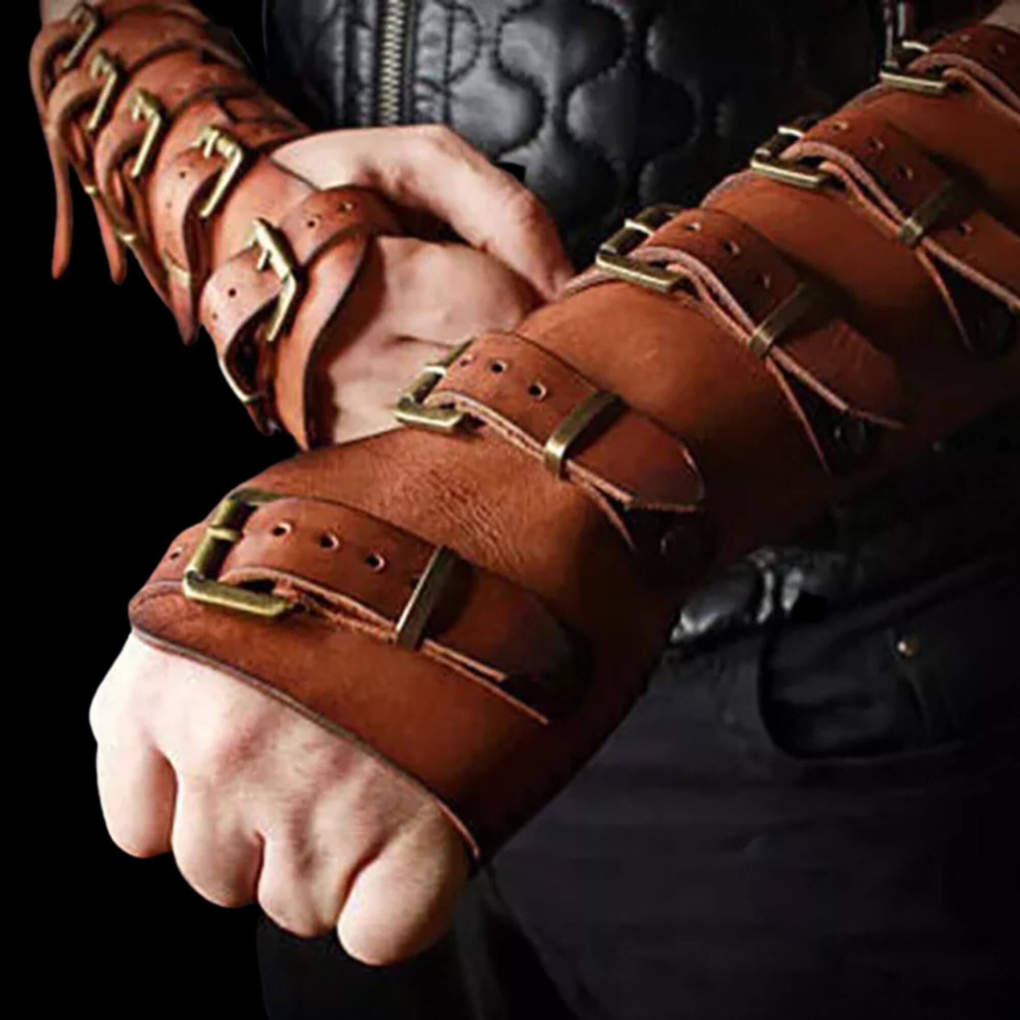 Leather Bracers, Viking Bracers, Leather Gauntlets, Arm Bracers, Leather  Arm Bracers, Medieval Bracers -  New Zealand