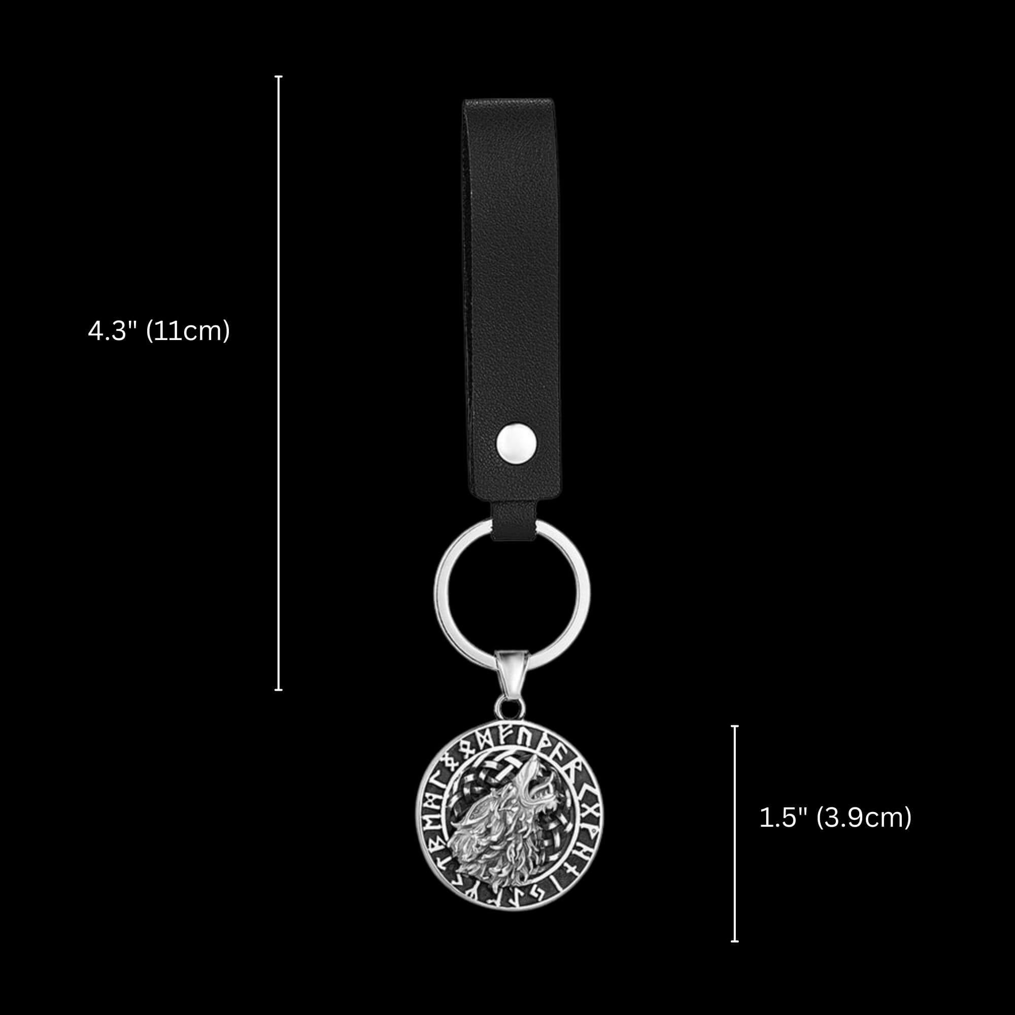 Key Ring Rune Fenrir and Runes Keychain - Odin's Treasures