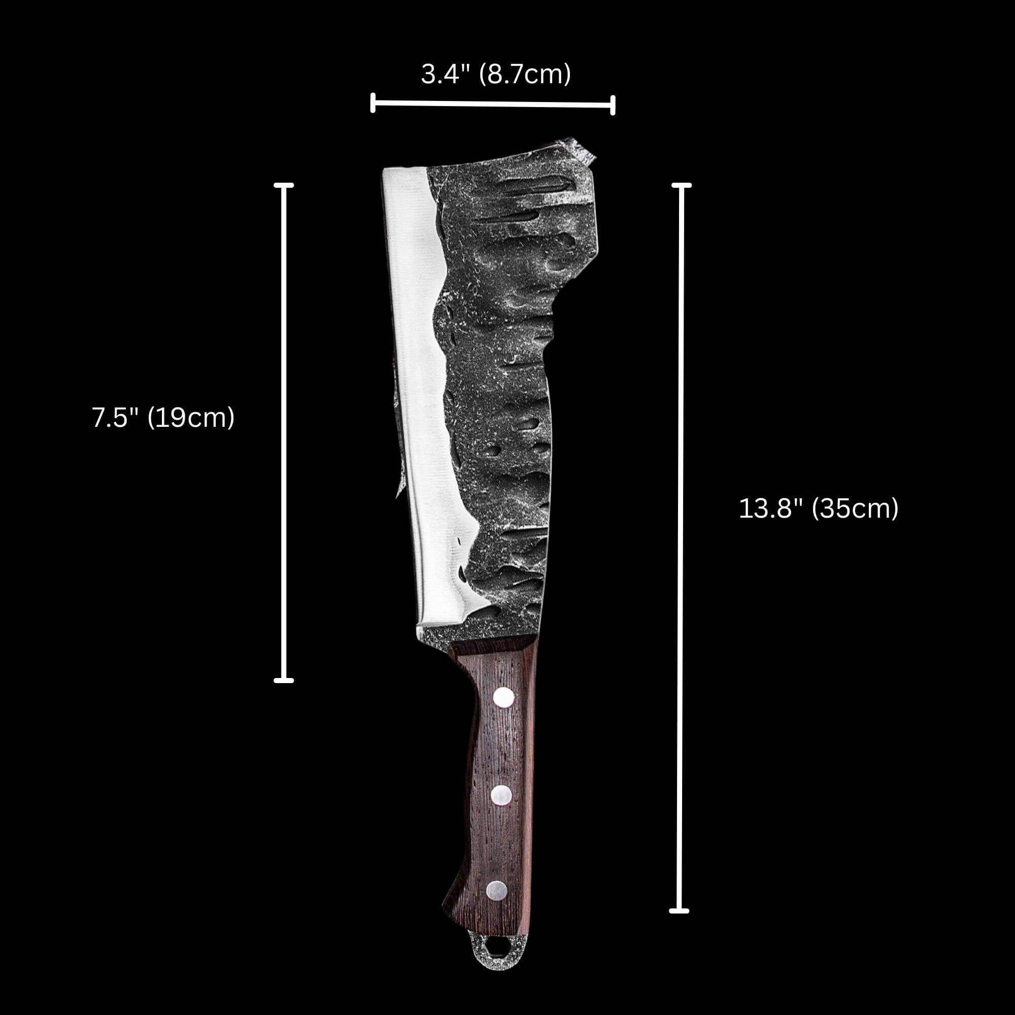 The Choppa Personalized Meat Cleaver Knife - Hatchet W Ebony Wood Handle - Home Wet Bar