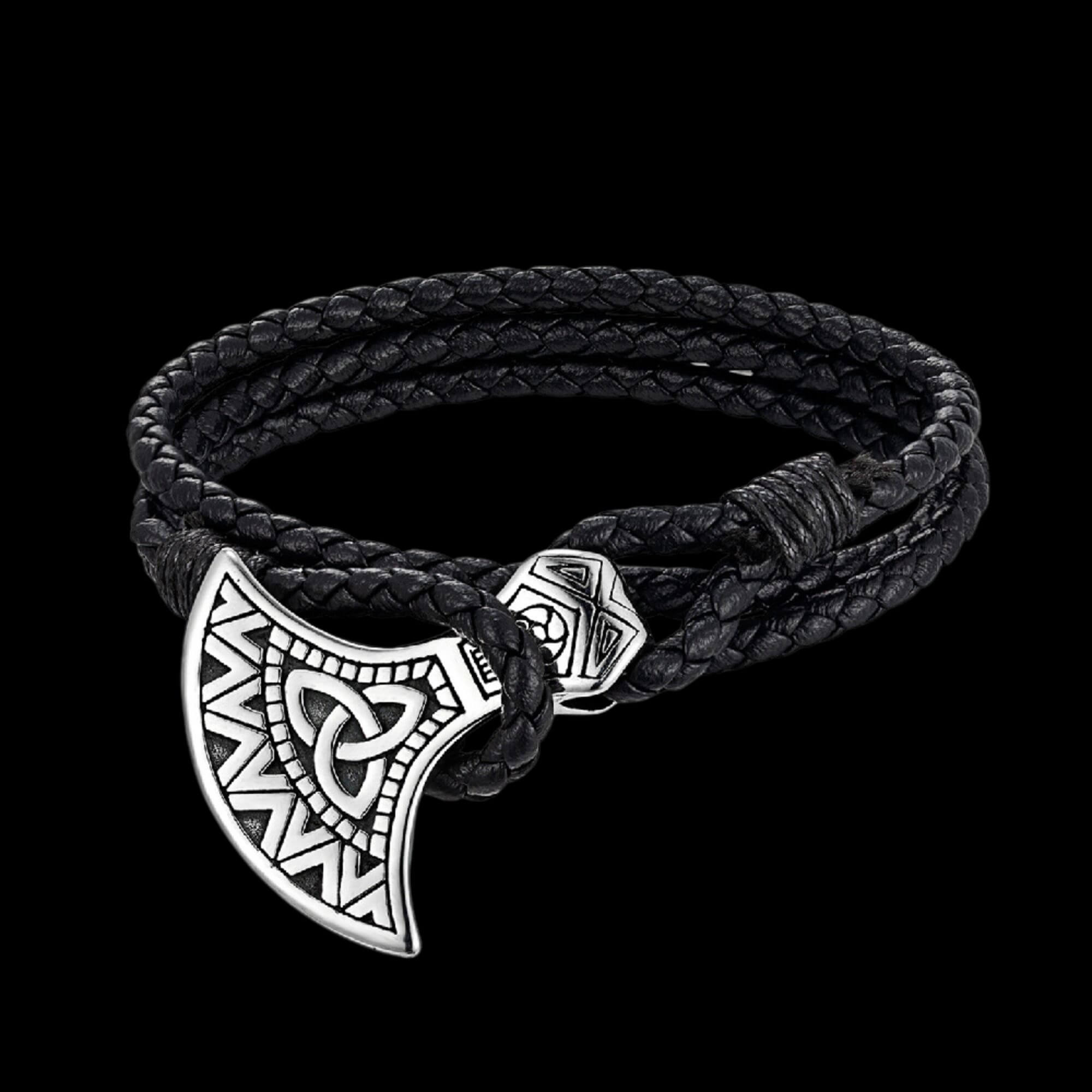 Norse Axe Leather Bracelet