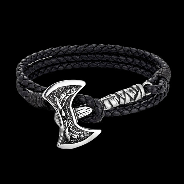 Viking Axe Leather Bracelet – BaviPower