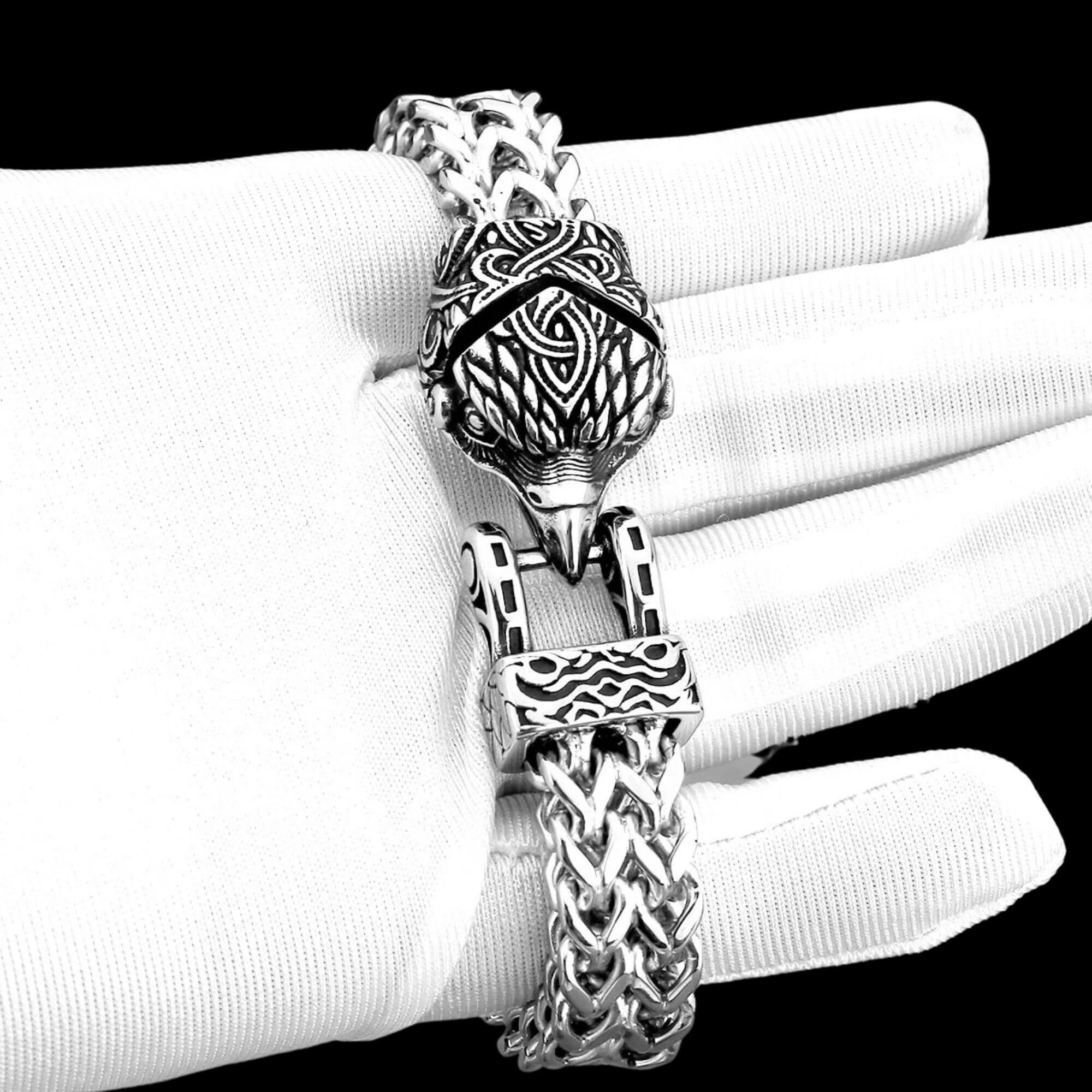 Norse Raven Mesh Chain Bracelet