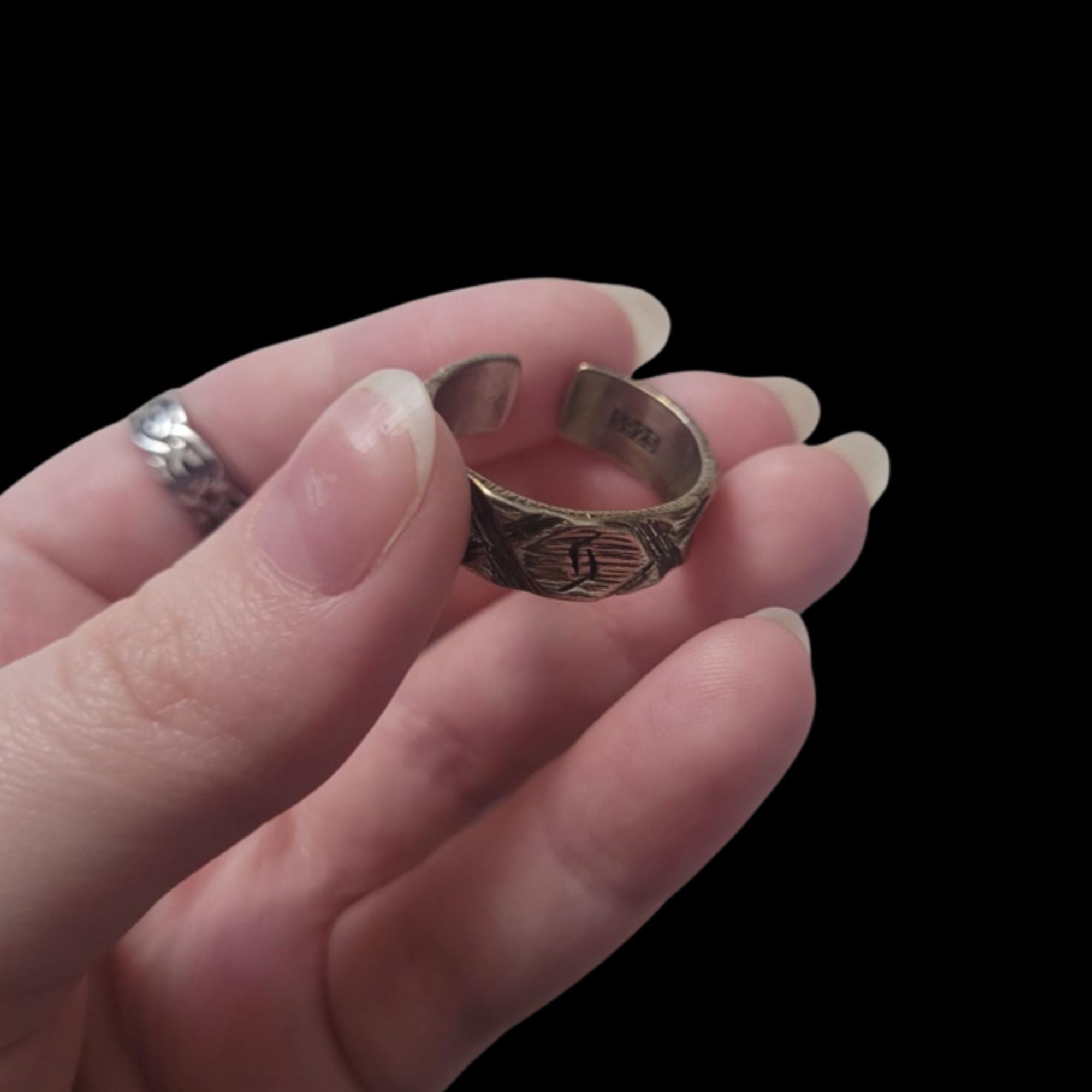 Adjustable Rustic Runes Ring