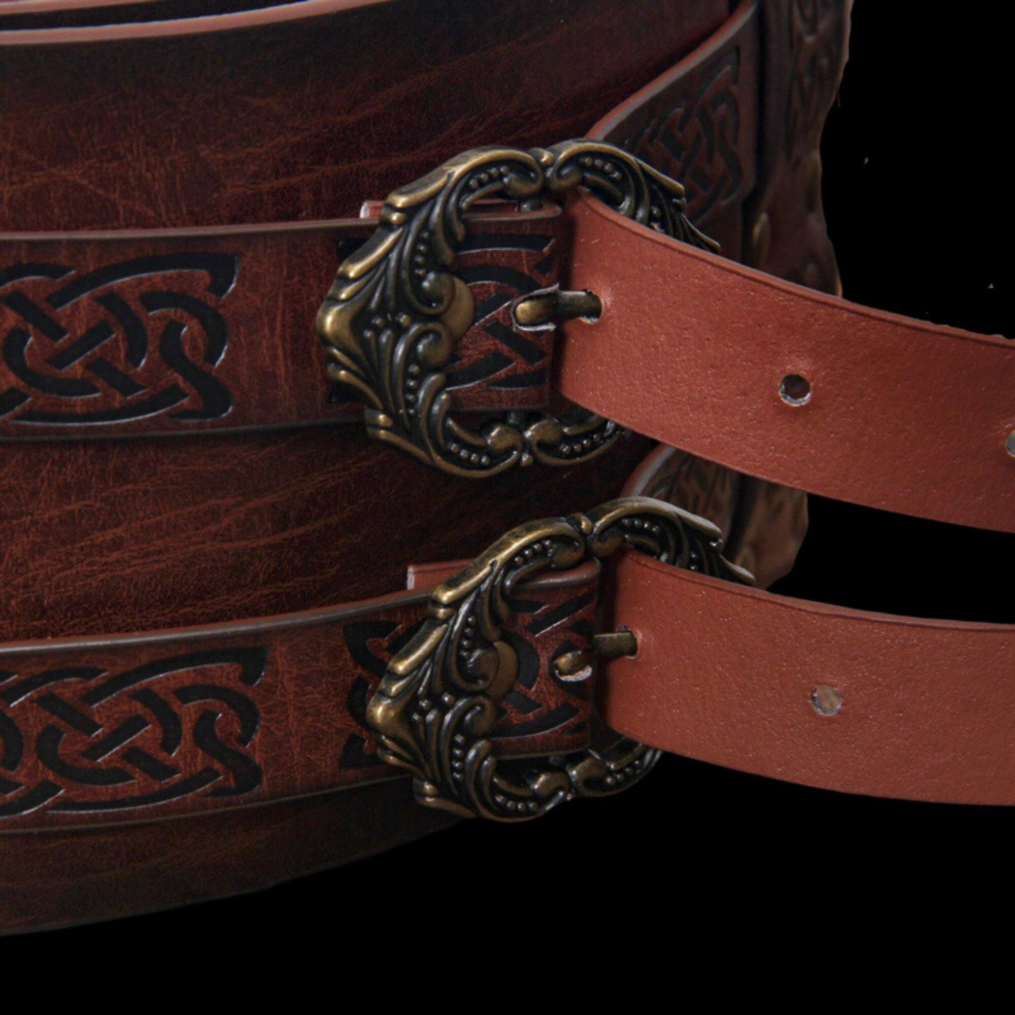 Knotwork Double-Buckle Belt - Odin's Treasures