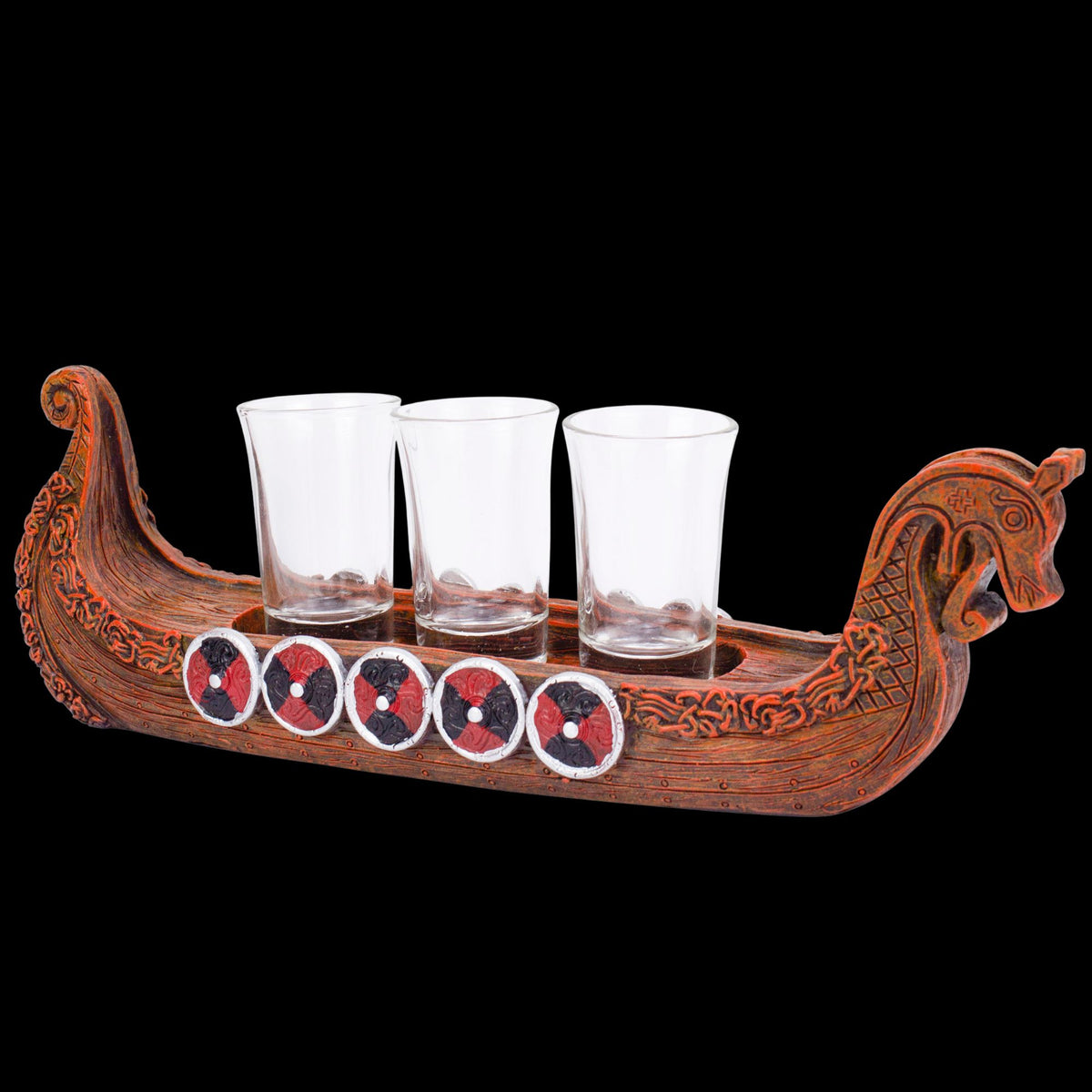 Viking Ship Shot Glasses Holder Odin's Treasures