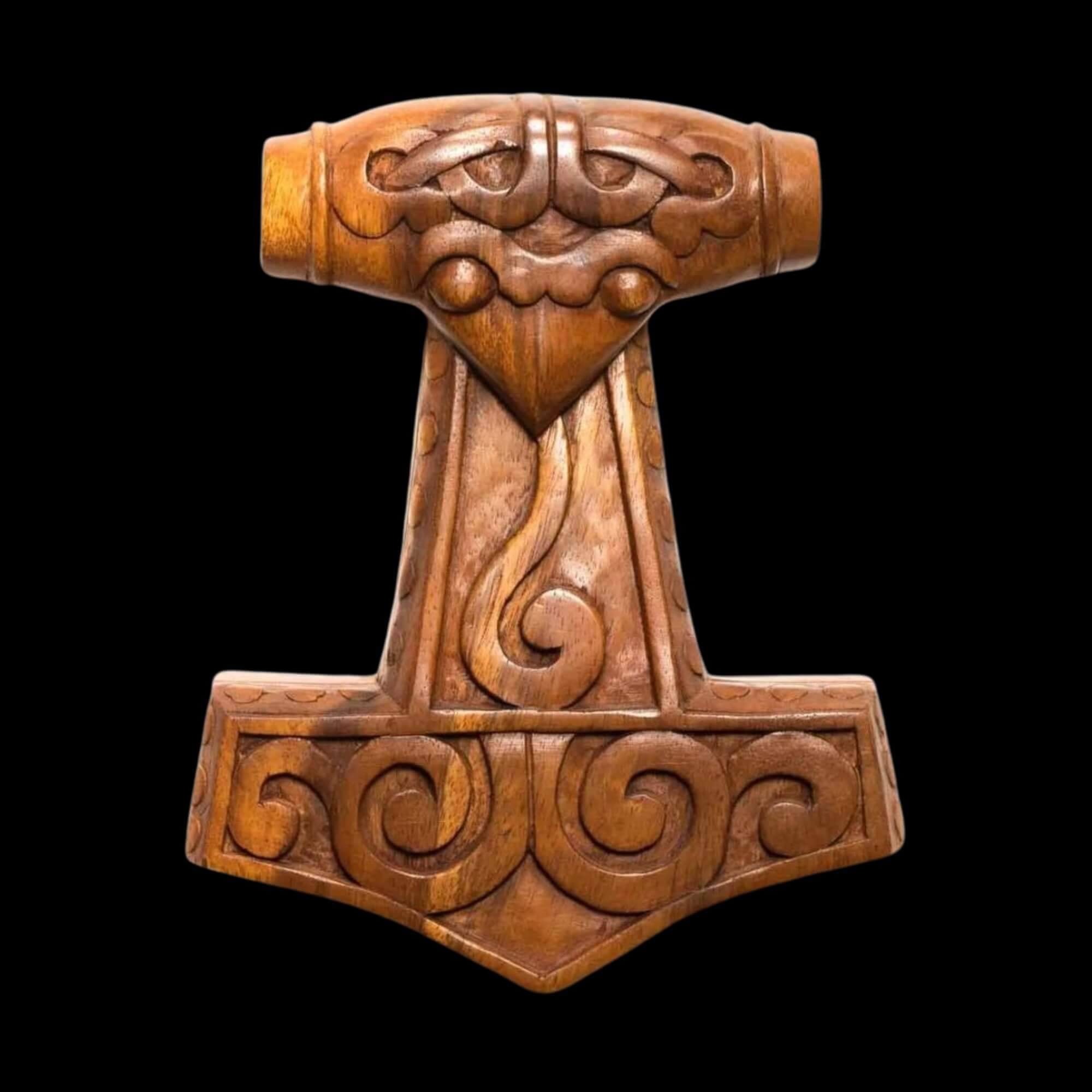 Hand Carved Wooden Mjölnir