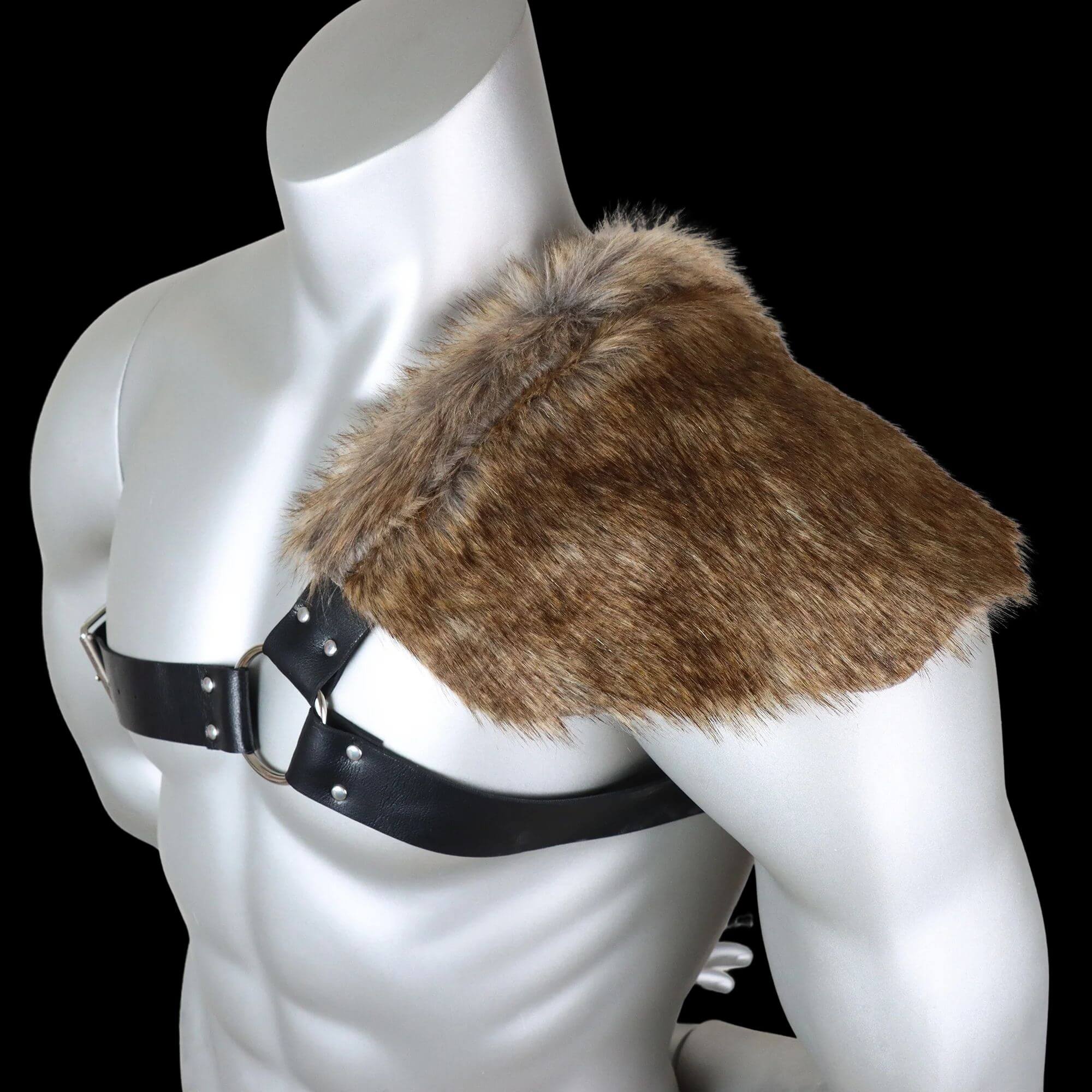 One-Shoulder Fur Mantle