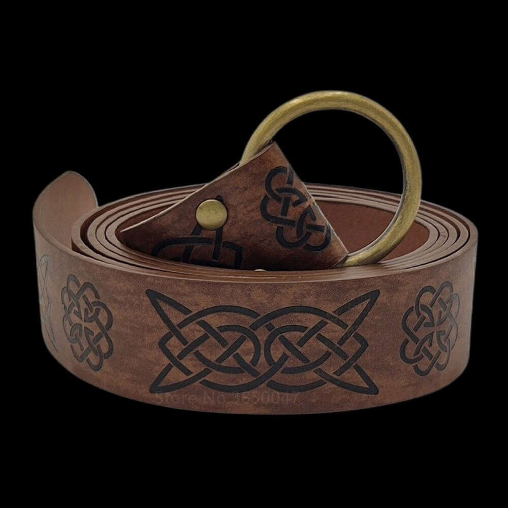 Viking Leather Belt with Knotwork