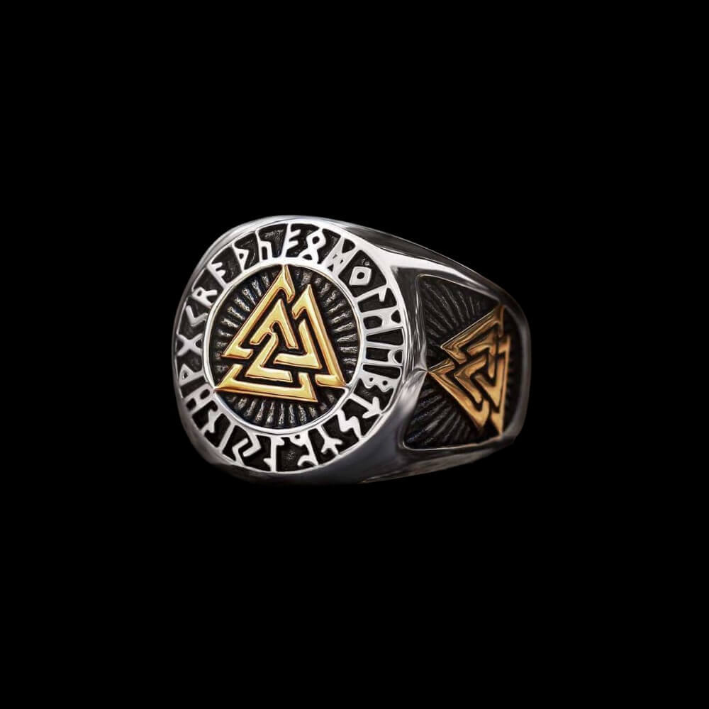 Golden Valknut Ring