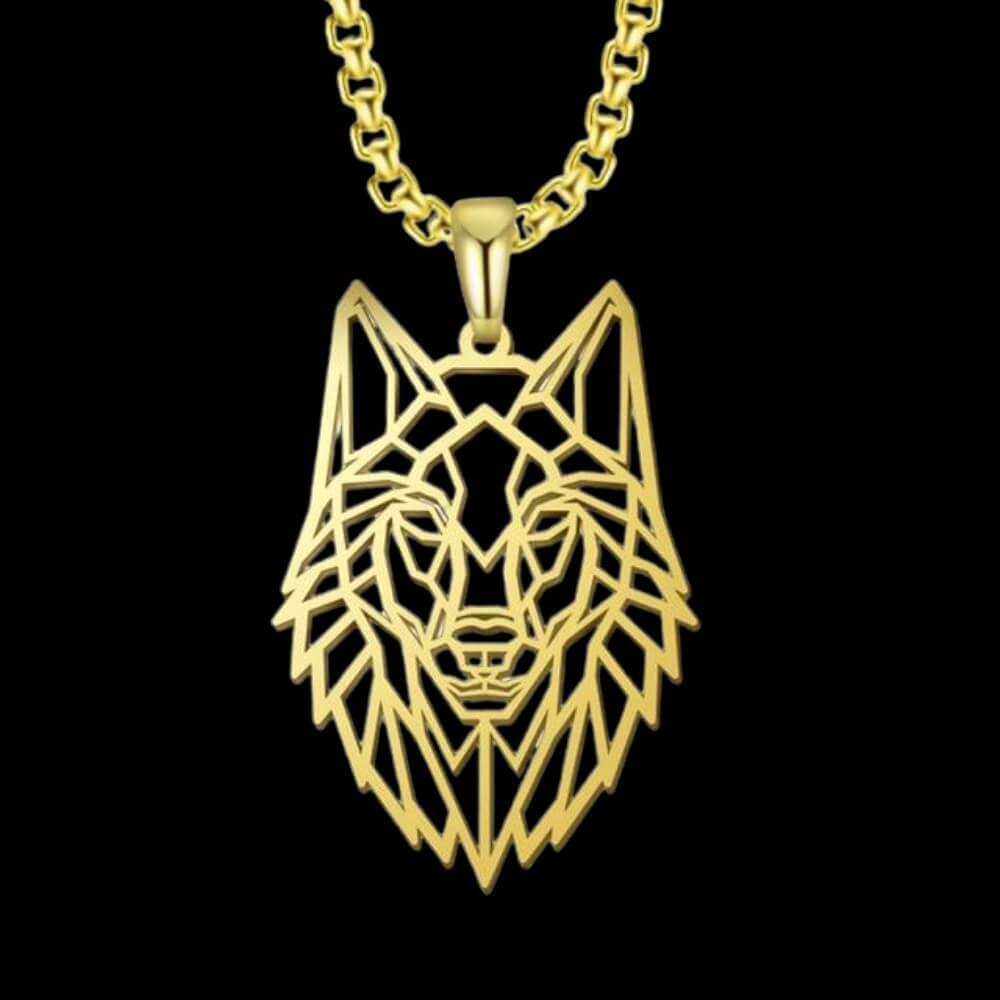 The Nordic Wolf Pendant Necklace. Price: N15,000 Colors: Gold