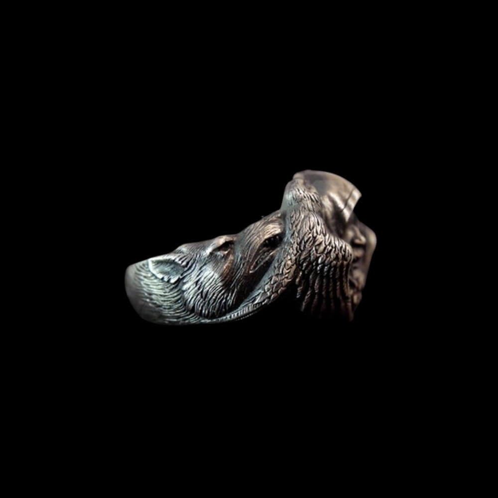 Odin's Ravens and Wolves Ring