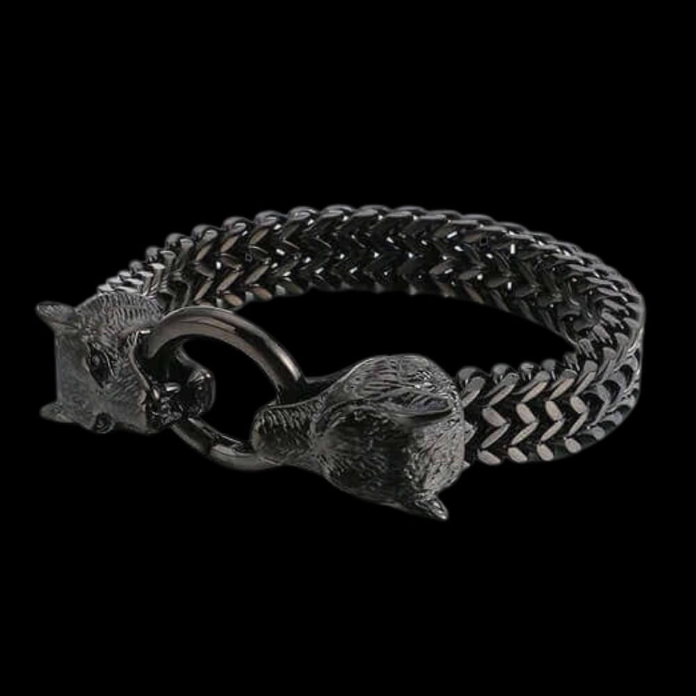 Odin's Wolves Mesh Chain Bracelet