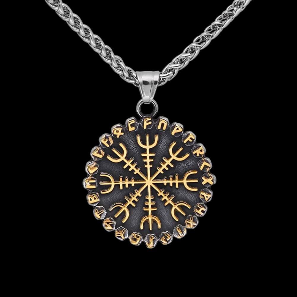 Vegvísir and Helm of Awe Necklace