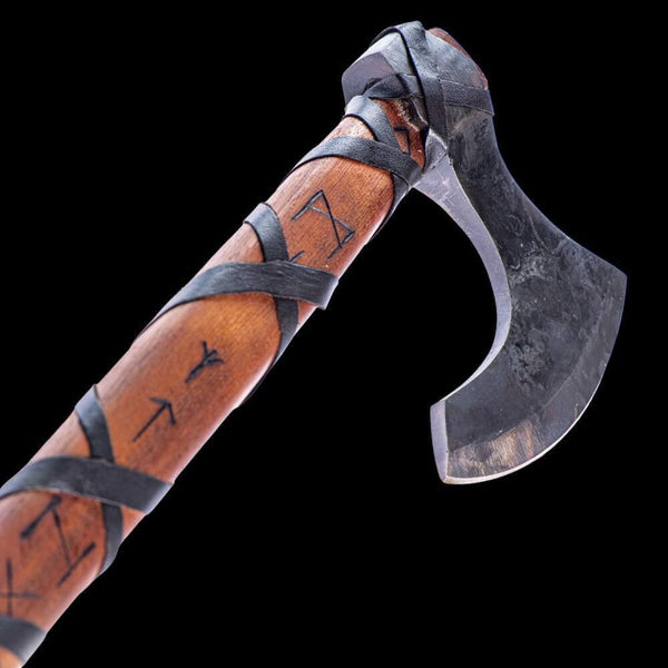 Viking Battle Axe with Engraved Runes - Odin's Treasures