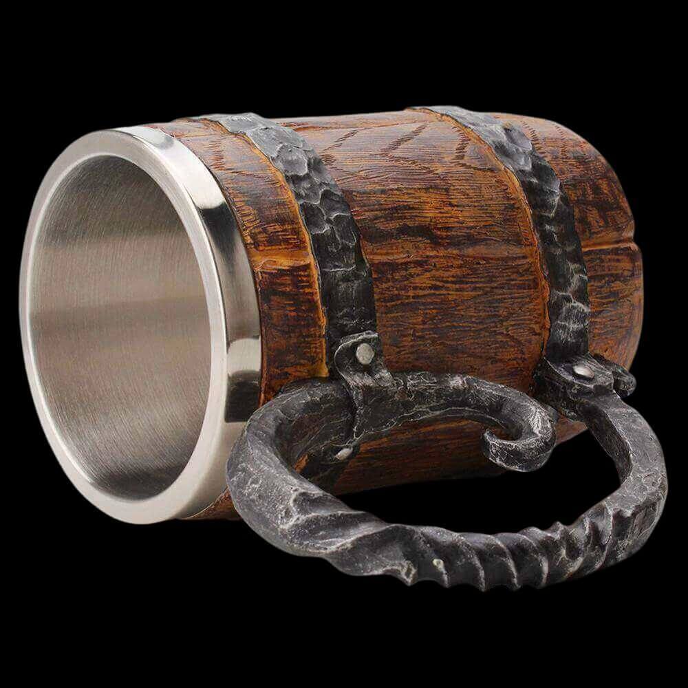 Viking Wooden Style Barrel Mug