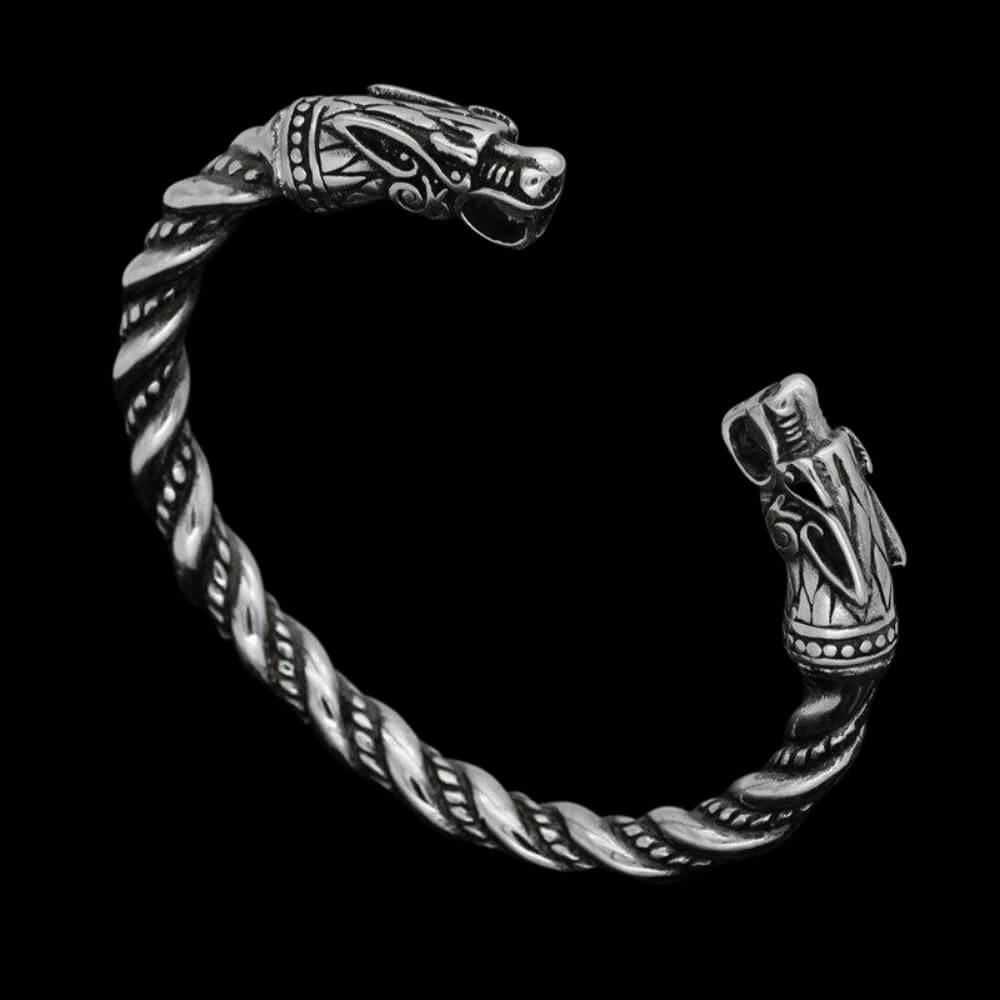 Viking Bracelet, Dragon Head, Wolf Head, Viking Arm Ring