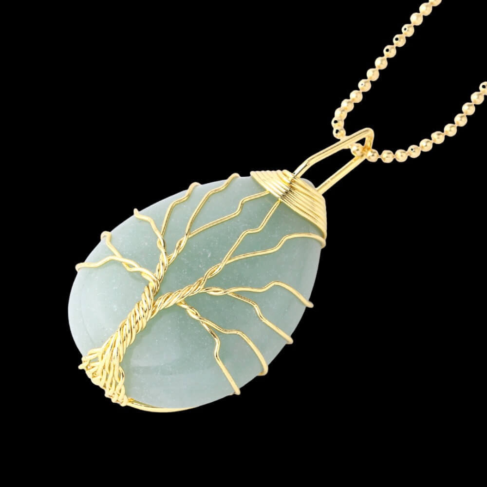 SUNRISE CRYSTAL PENDANT & NATURAL STONE NECKLACE – Life is Chic Boutique