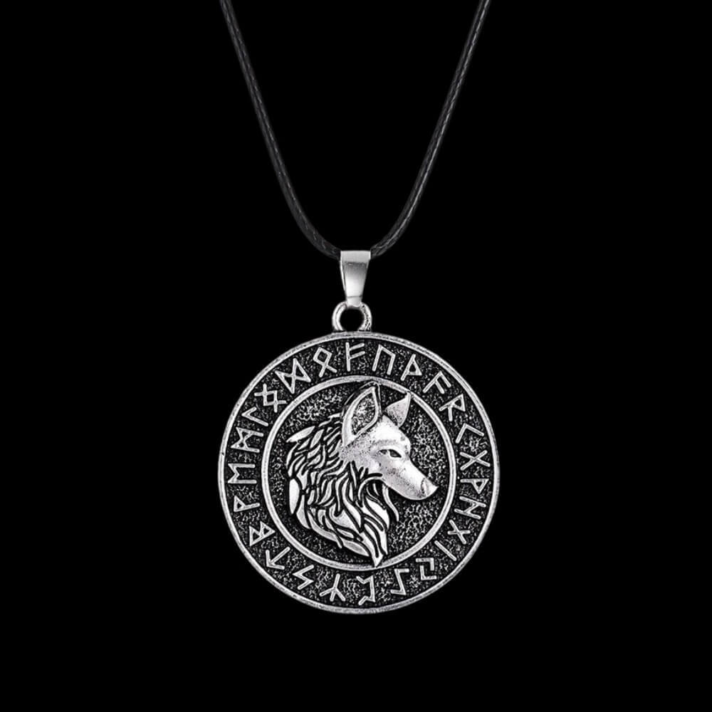 Wolf and Runes Necklace