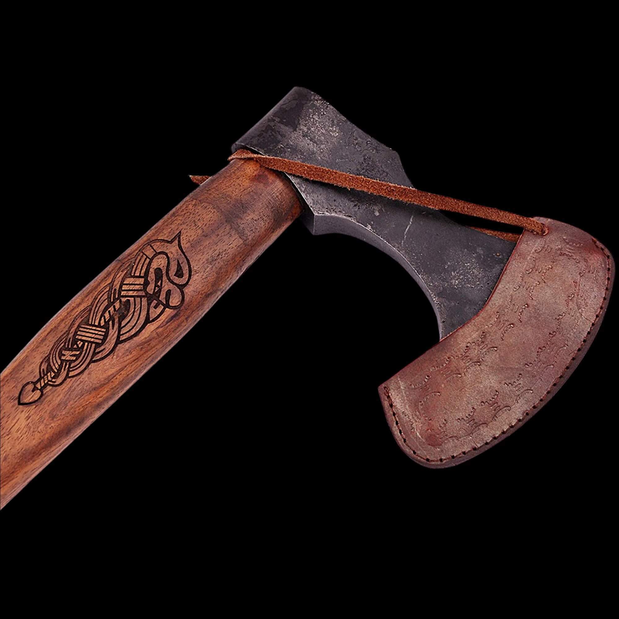 Viking Axe with Engraved Ouroboros